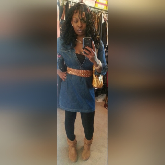 Denim Shirt Dress size Medium - Picture 9 of 12